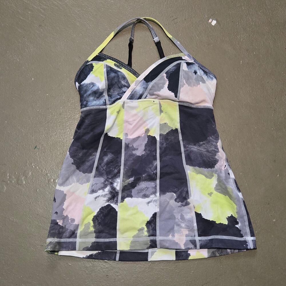 Lululemon Athletic‎ Tank Top in Black Citron Tinted Canva Women's Size 4